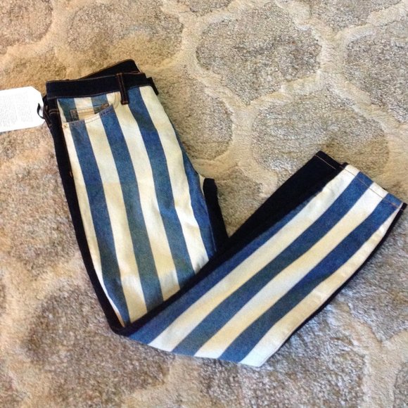 Current Elliott High Waist Stiletto In Bay Stripe - Picture 2 of 9